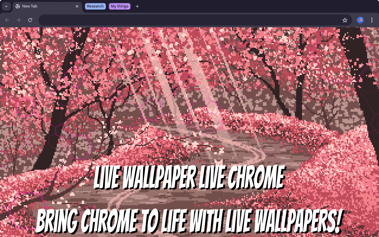 Cat Sakura Street Pixel Live Wallpaper New Tab - 截图 4