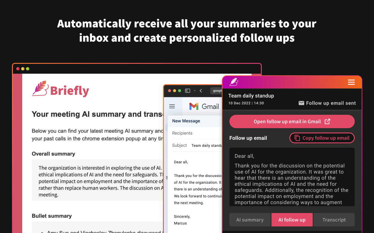 Briefly: AI meeting summary & email follow up - 截图 2