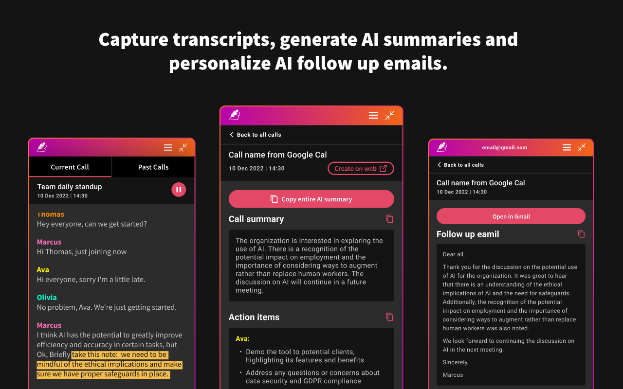 Briefly: AI meeting summary & email follow up - 截图 3