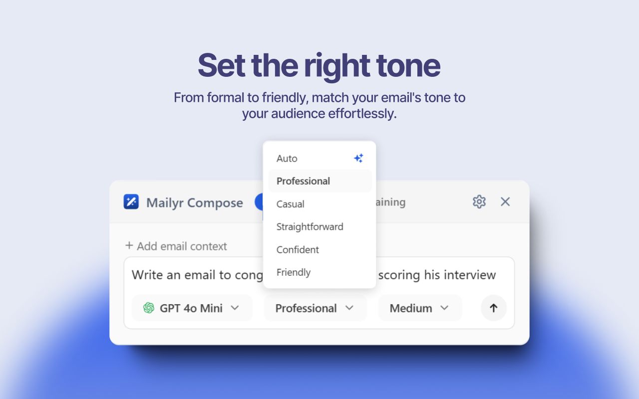Mailyr: Write Emails with GPT-5, Claude, and Gemini - 截图 4