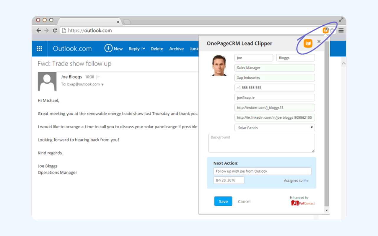 OnePageCRM Lead Clipper - 截图 2