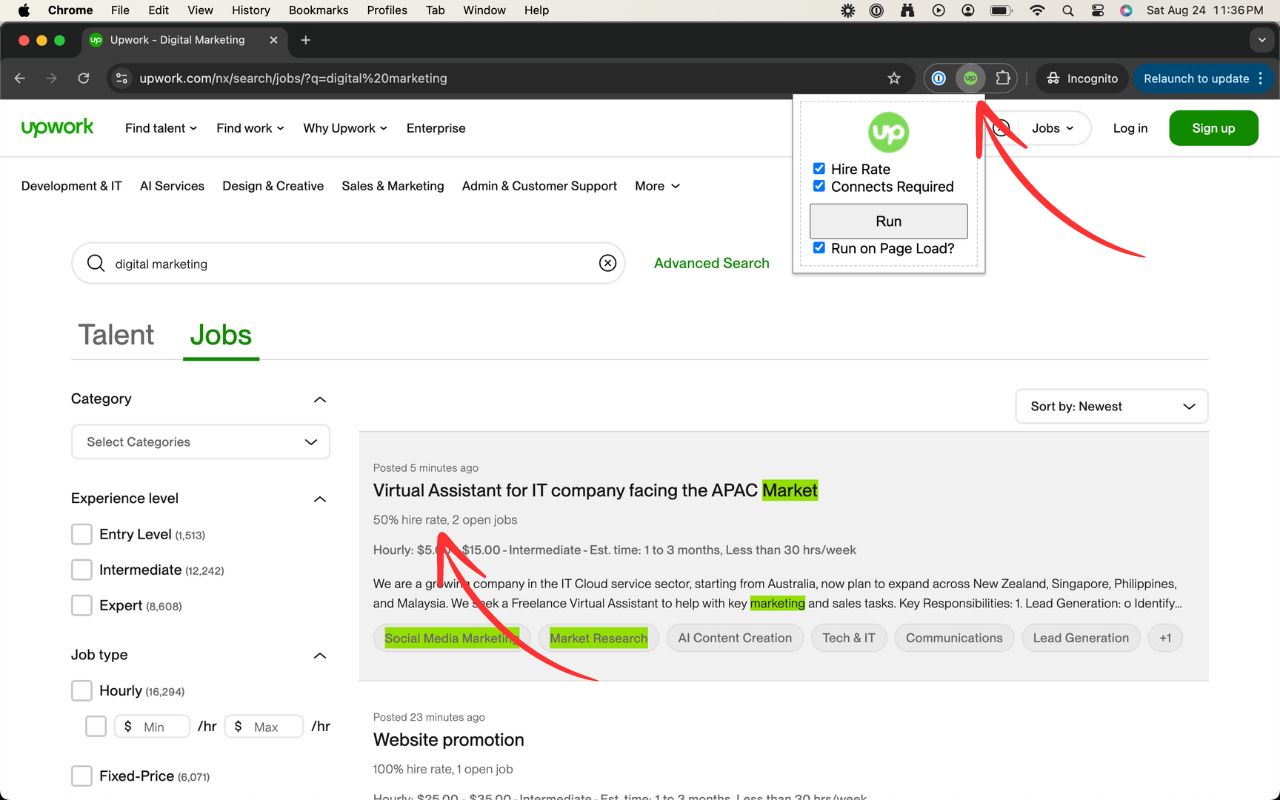 Upwork Search Enhancements - 截图 2