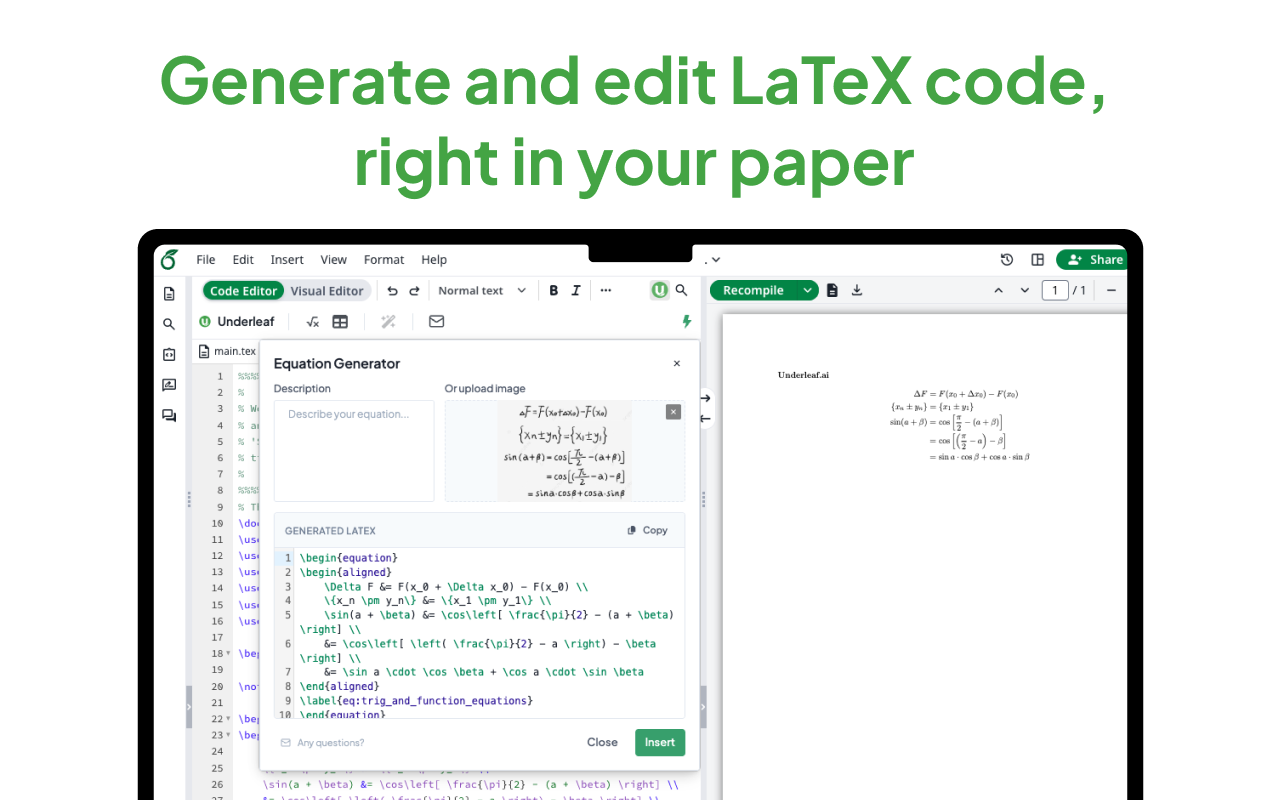 Underleaf | AI & Dark Mode for Overleaf - 截图 3