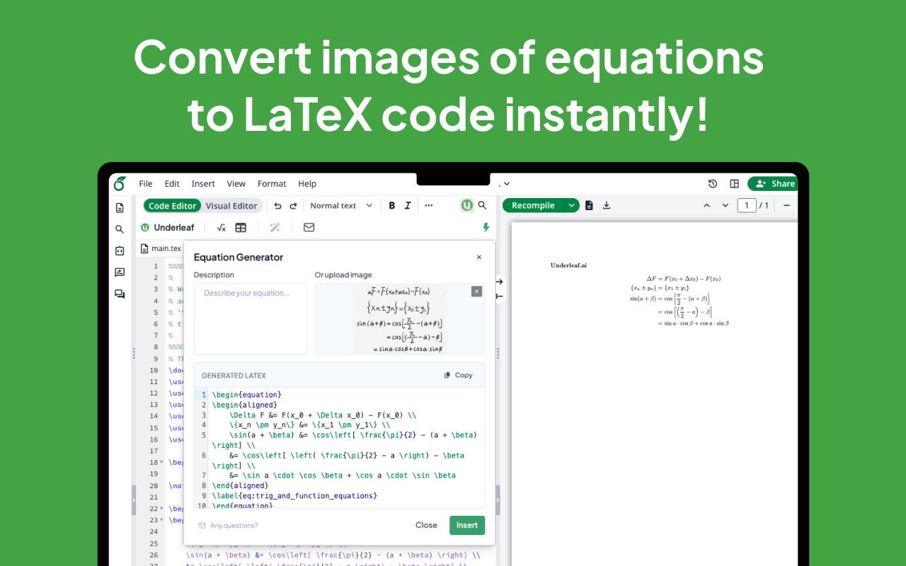 Underleaf | AI & Dark Mode for Overleaf - 截图 4