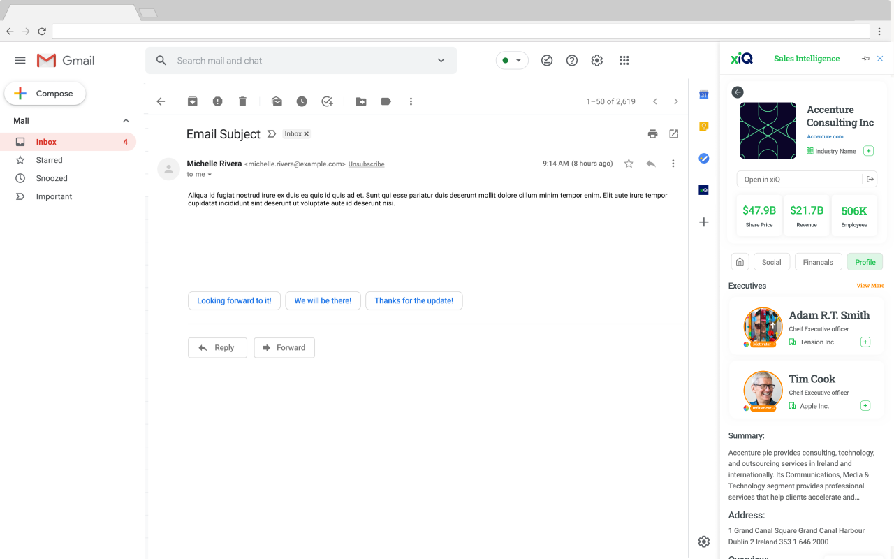 xiQ - Gmail Extension - 截图 2