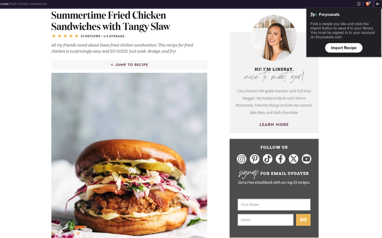 Foryoueats: Recipe Importer & Saver - 截图 3