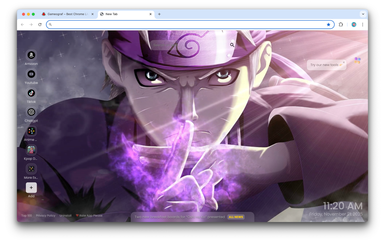 Naruto Uzumaki Purple Power Live Wallpaper - 截图 2