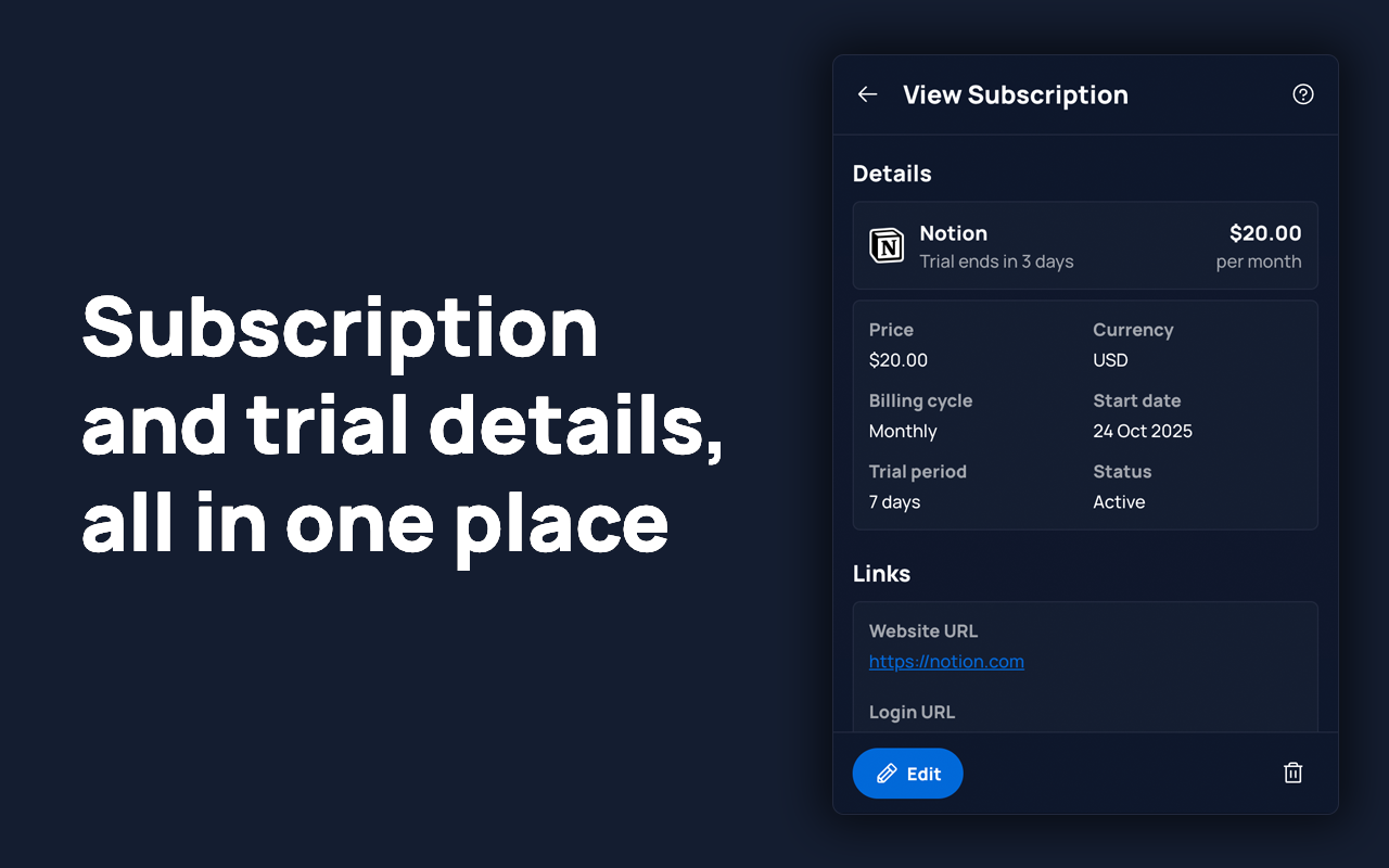 Substash: Free Subscription Tracker - 截图 5