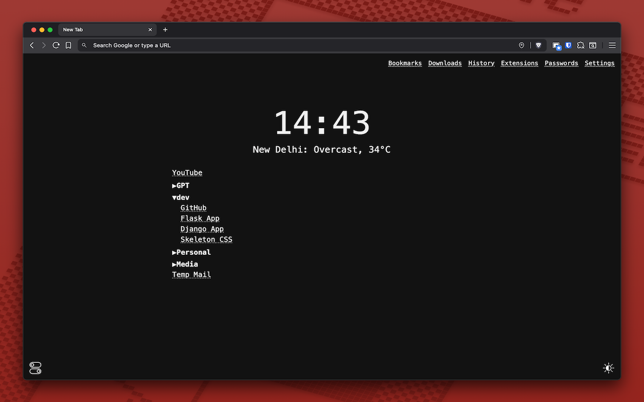 Minimal New Tab - 截图 1
