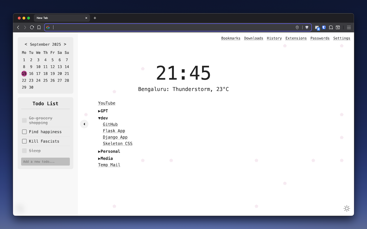 Minimal New Tab - 截图 2