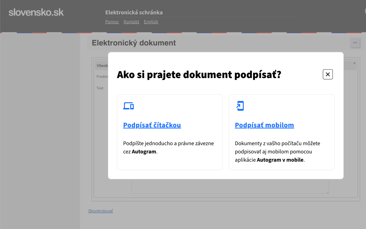Autogram na štátnych weboch - 截图 1