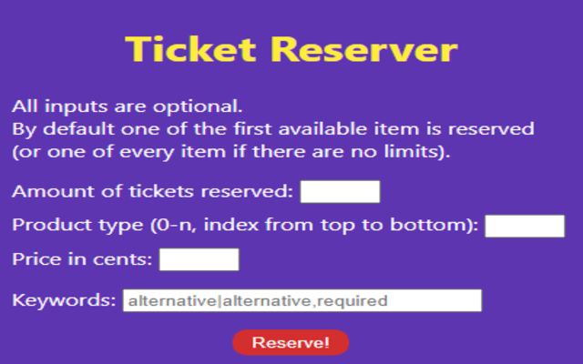 Ticket reserver - 截图 1