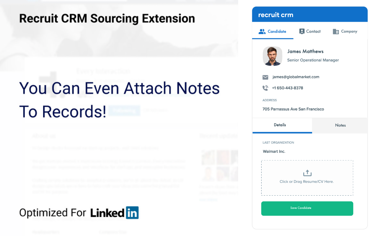 Recruit CRM Sourcing Extension - 截图 3