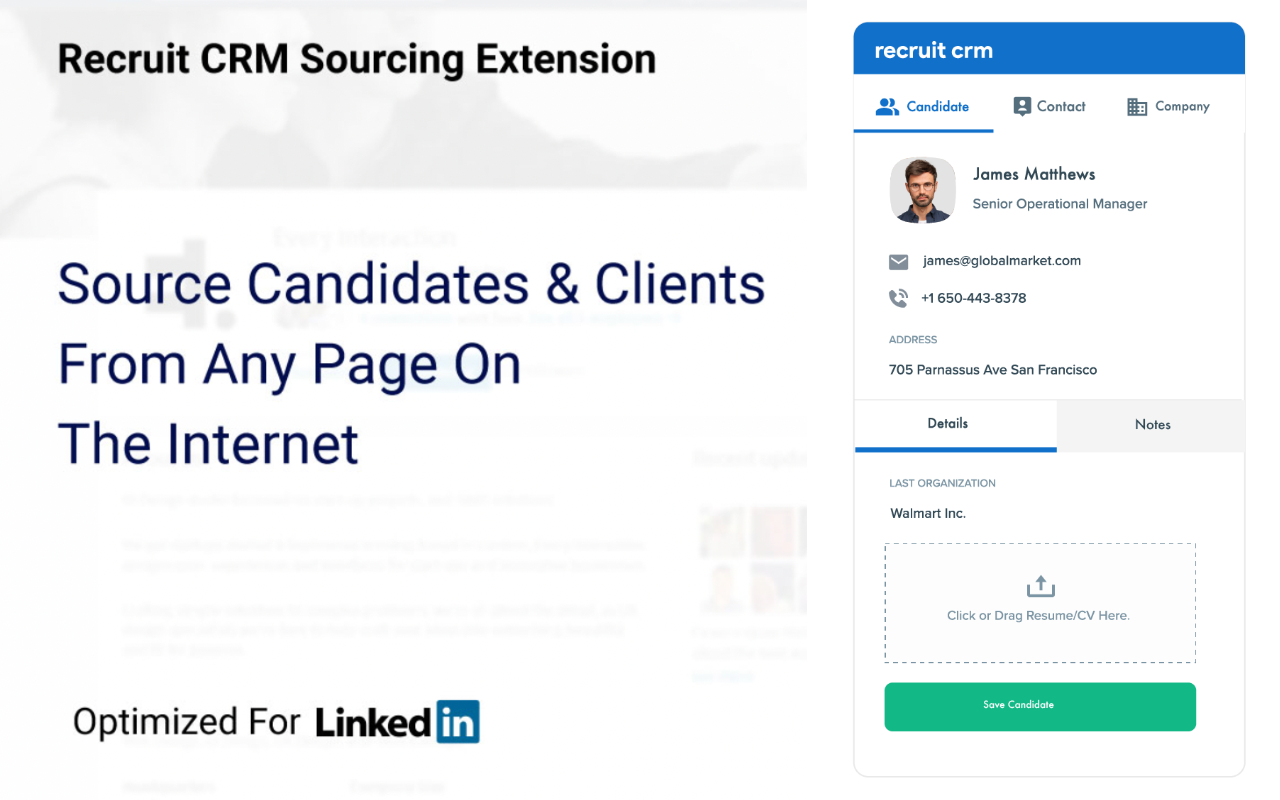 Recruit CRM Sourcing Extension - 截图 4