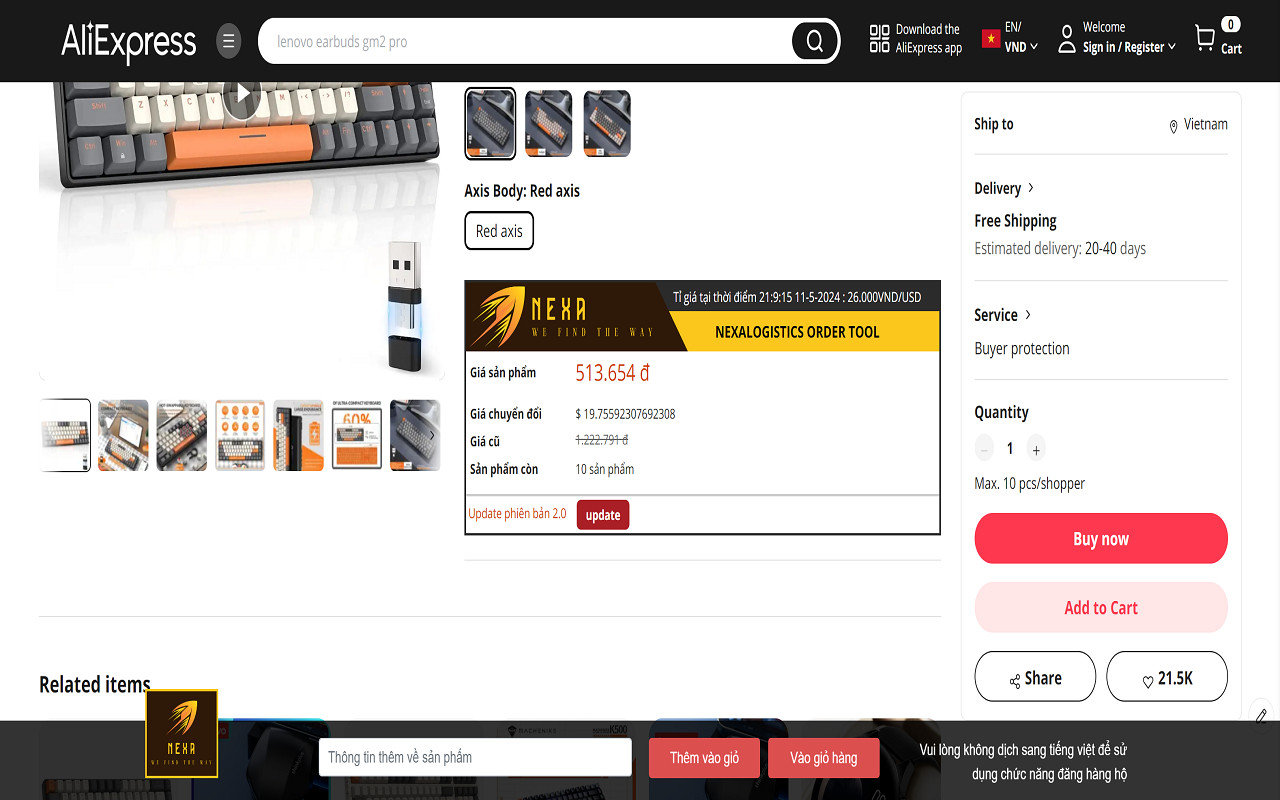 Công cụ đặt hàng Nexalogistics - 截图 5
