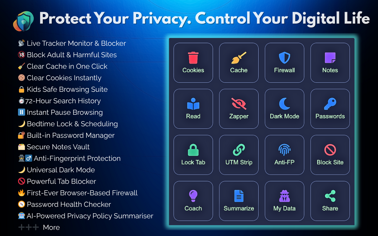 Digital Shield: Tracker Blocker, Privacy & Parental Control - 截图 1