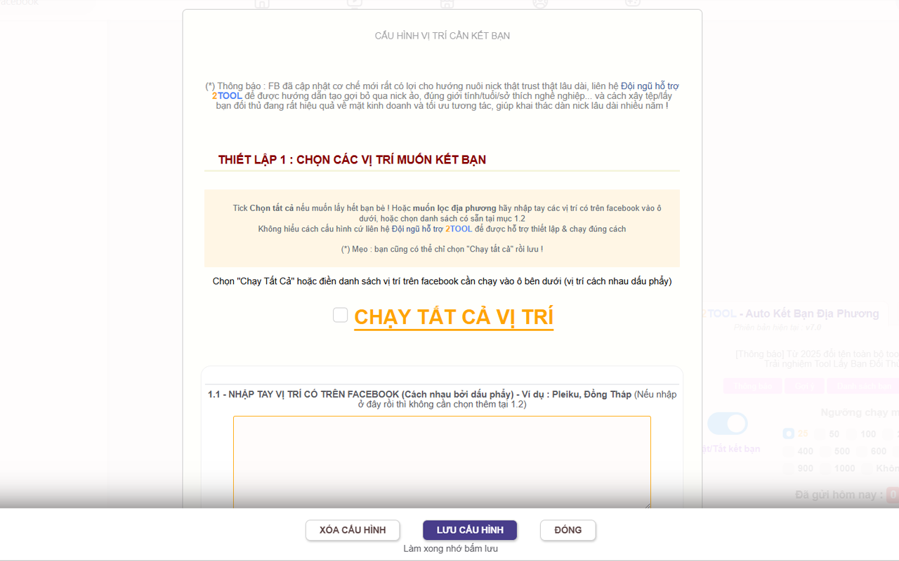 2TOOL - Auto Kết Bạn Địa Phương trên facebook - 截图 3