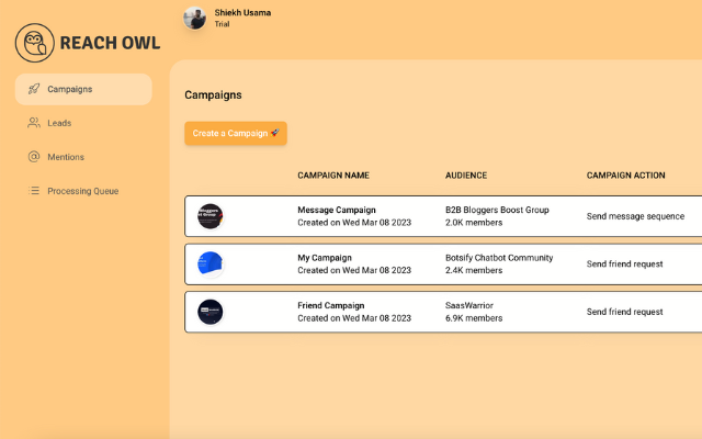 ReachOwl - Social media DM automation tool - 截图 2