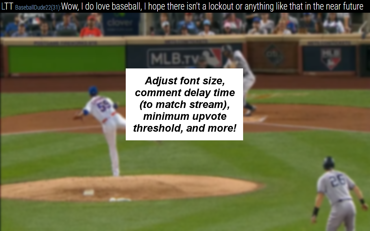 Reddit Live Thread Ticker - Game thread comments directly on the game - 截图 4