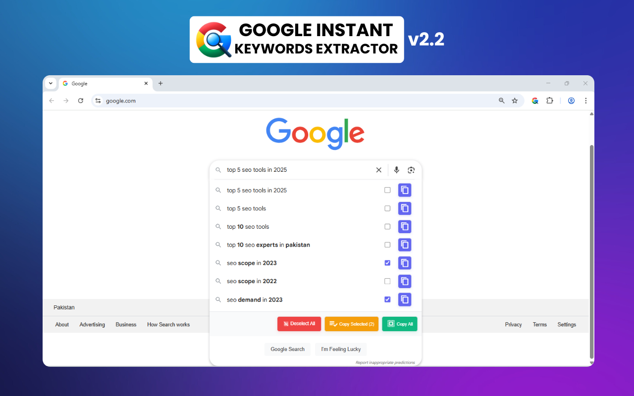 Google Instant Keywords Extractor - 截图 2