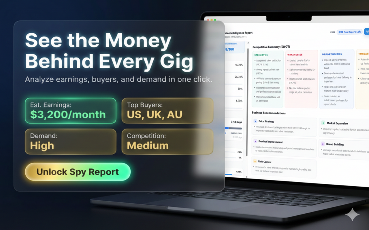 Fiverr gig analyzer - Fiverr Spy - 截图 2