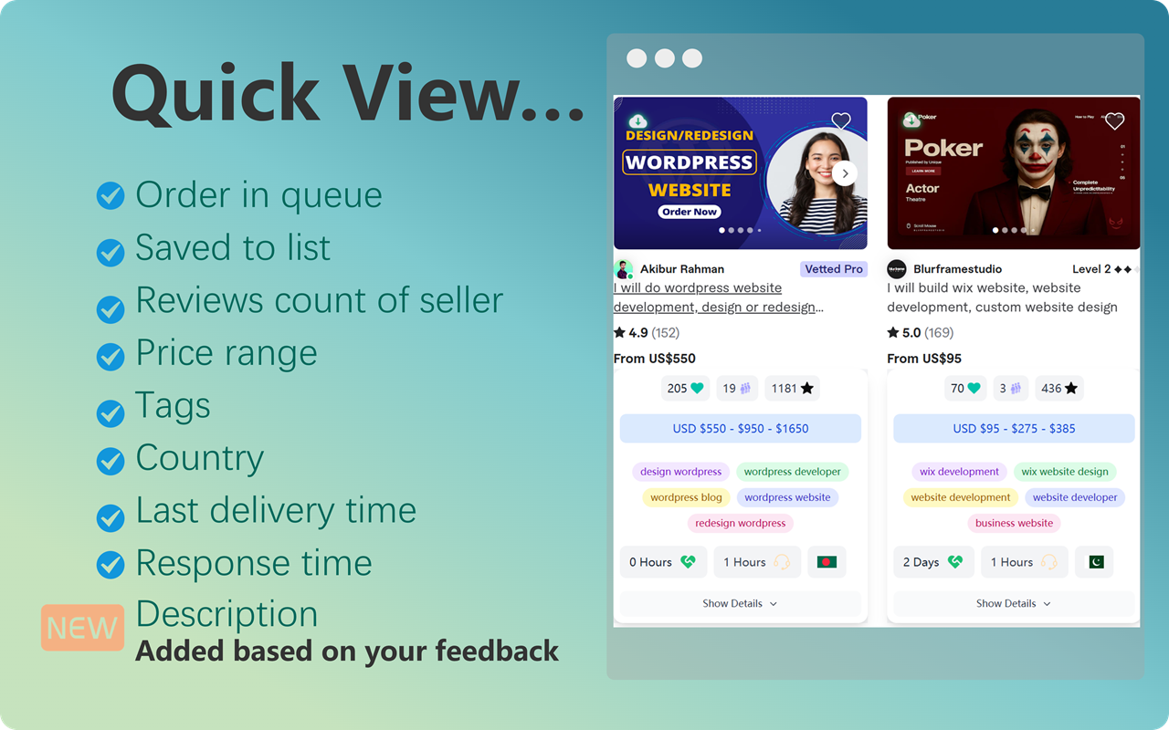 Fiverr gig analyzer - Fiverr Spy - 截图 5