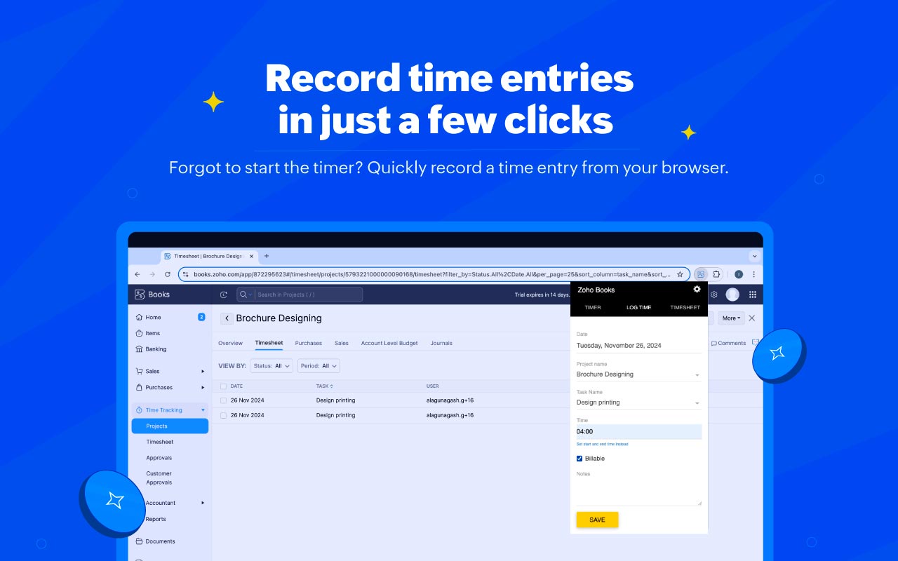 Zoho Books Timer - 截图 4