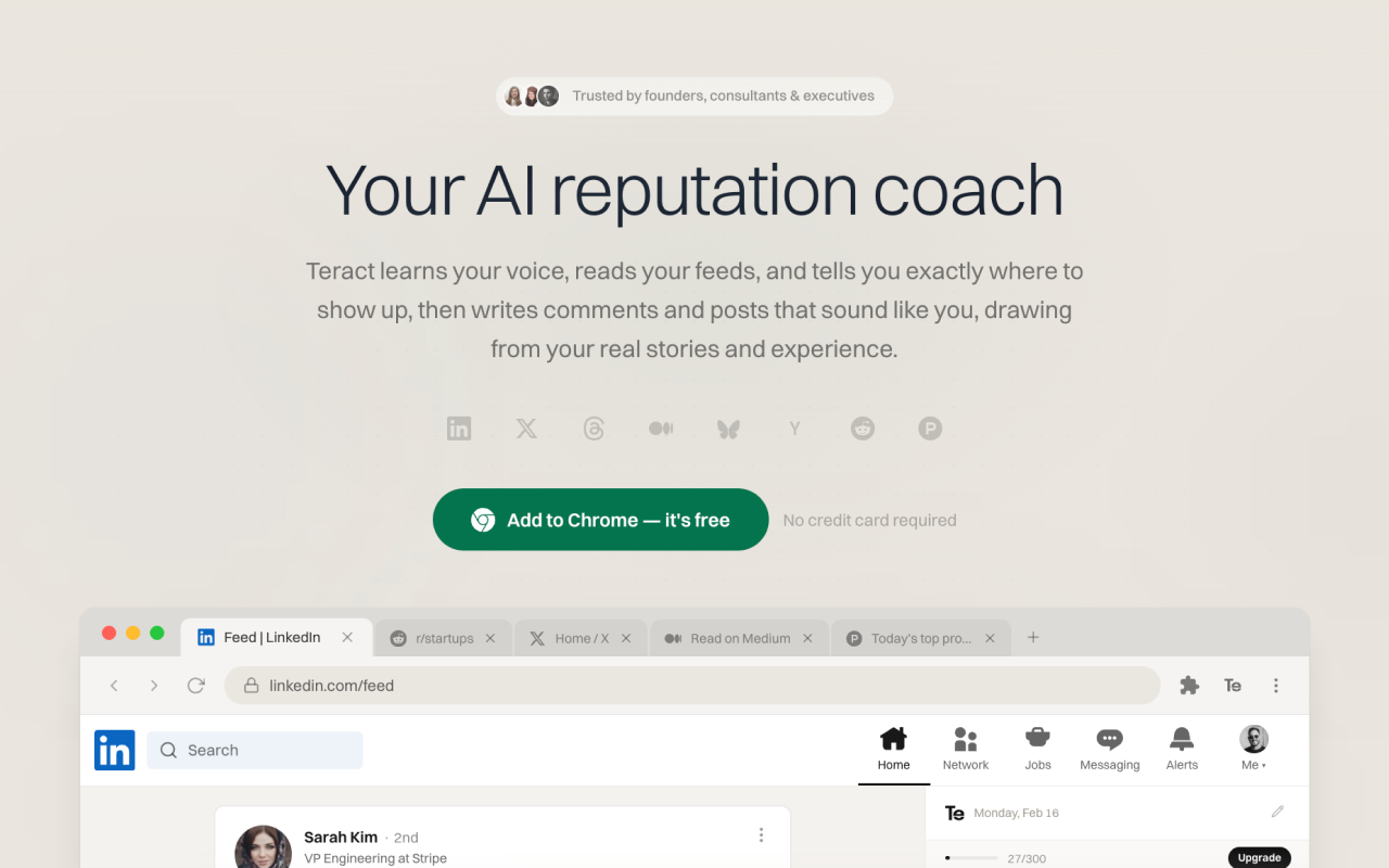 Teract — Your AI Reputation Coach - 截图 2