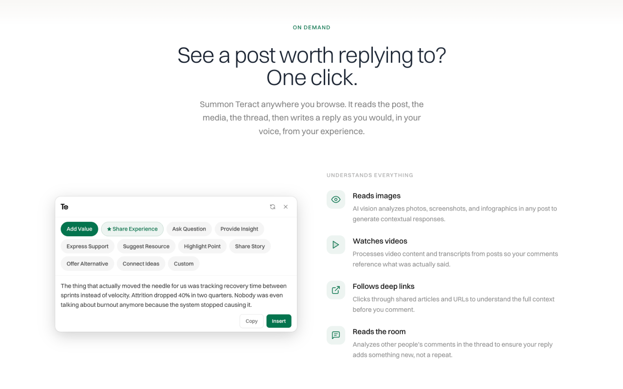 Teract — Your AI Reputation Coach - 截图 3