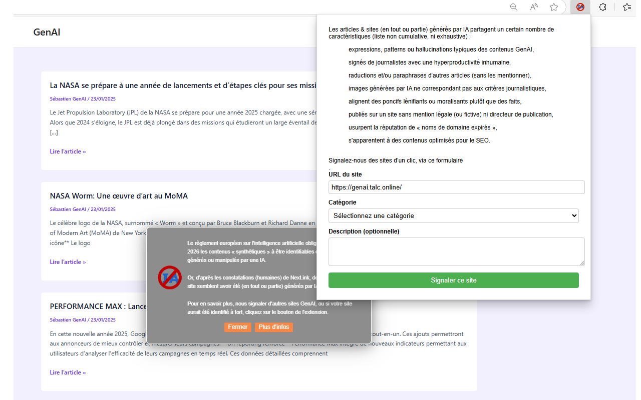 Alerte sur les sites GenAI, par Next.ink - 截图 3