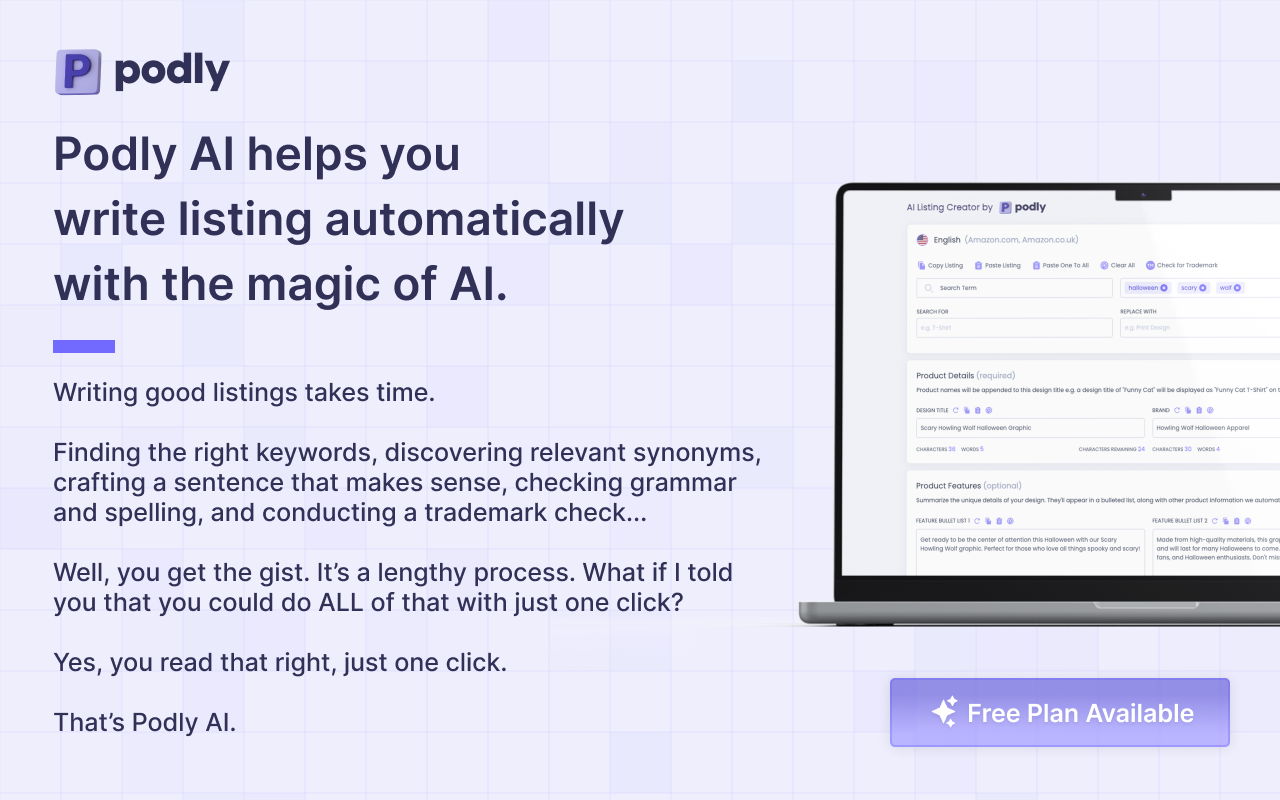 Podly - AI Toolset for Merch By Amazon - 截图 3