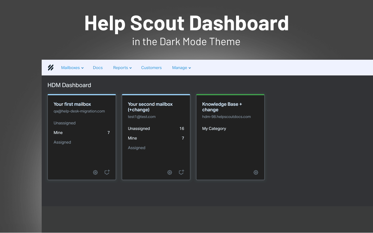 Dark Theme for Help Scout - 截图 1