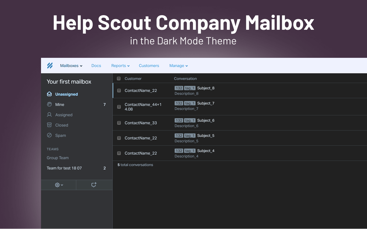 Dark Theme for Help Scout - 截图 4