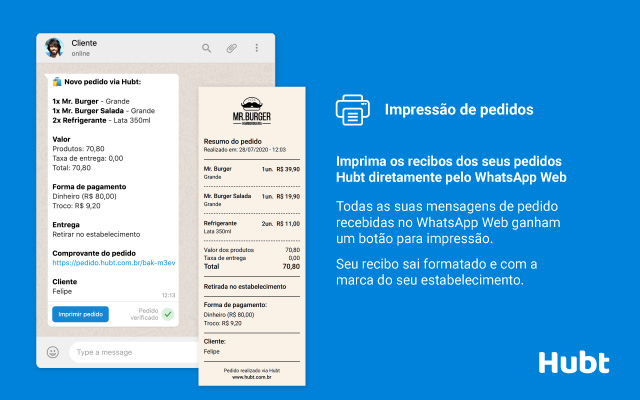 Hubt - Sistema de pedidos integrado ao WhatsApp - 截图 2