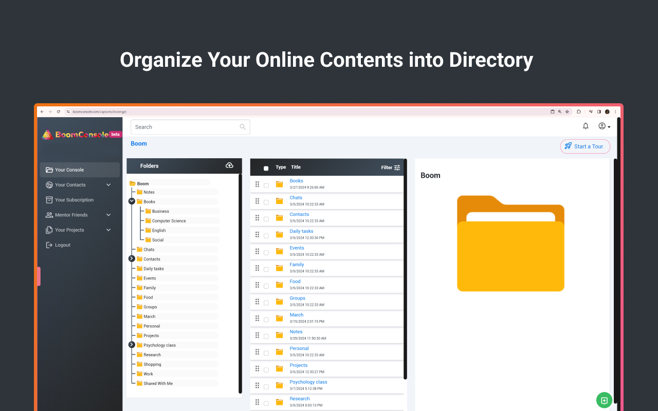BoomConsole - Web Organizer & Contact Management - 截图 3