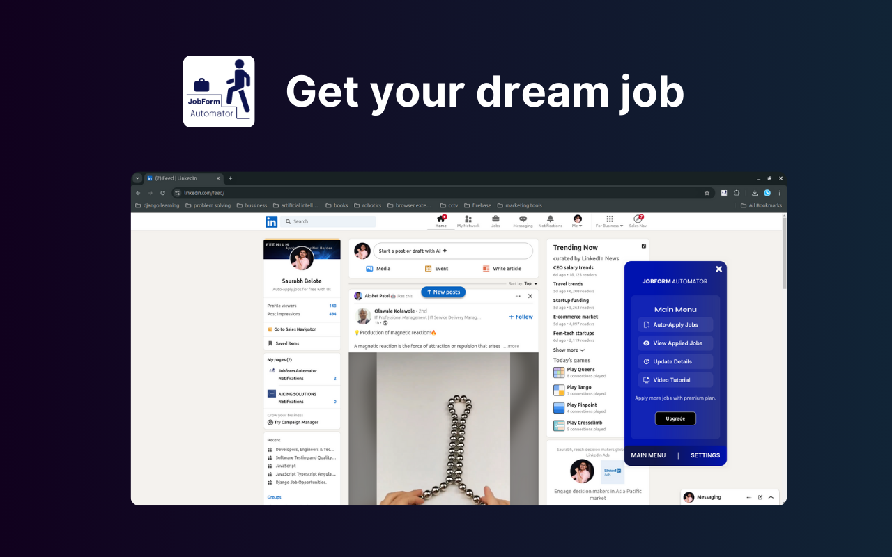 JobForm Automator: AI Auto Apply, Autofill Most Forms & Auto Email HR - 截图 1