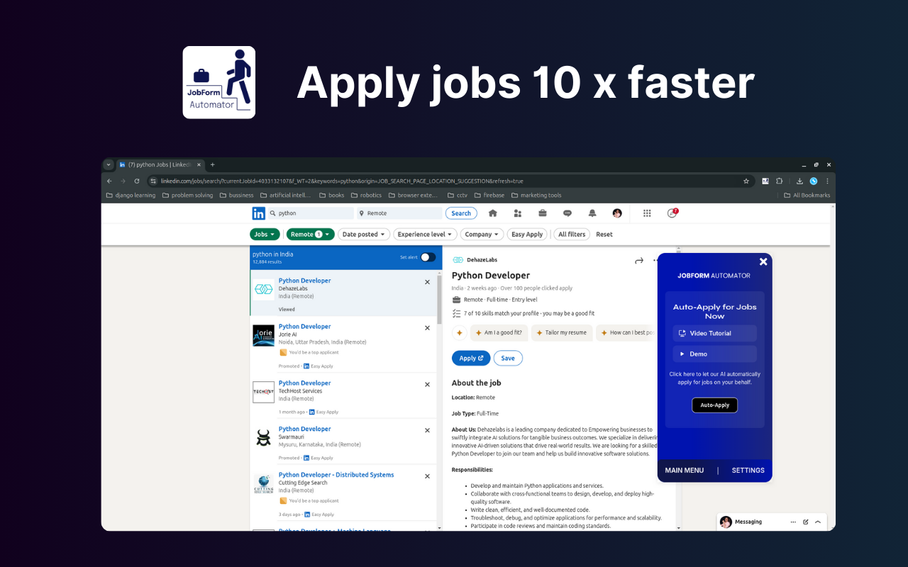 JobForm Automator: AI Auto Apply, Autofill Most Forms & Auto Email HR - 截图 5