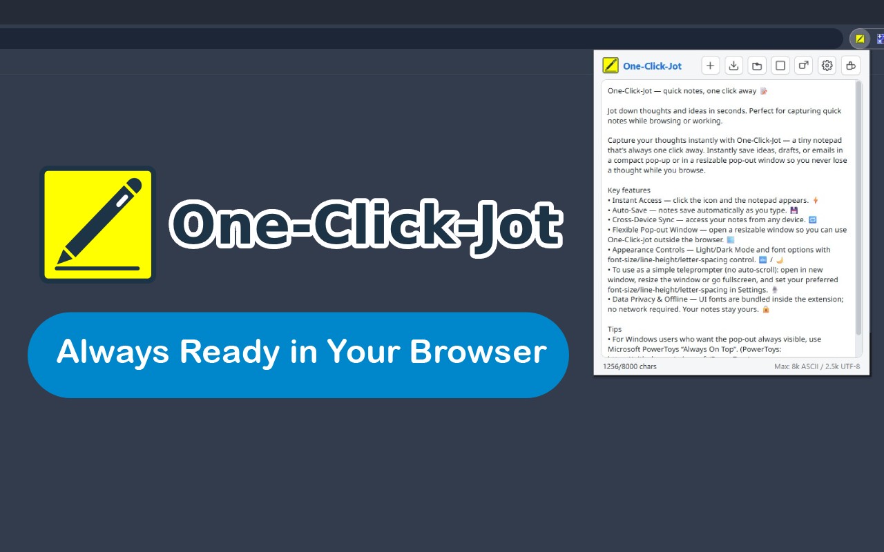 One-Click-Jot - 截图 1