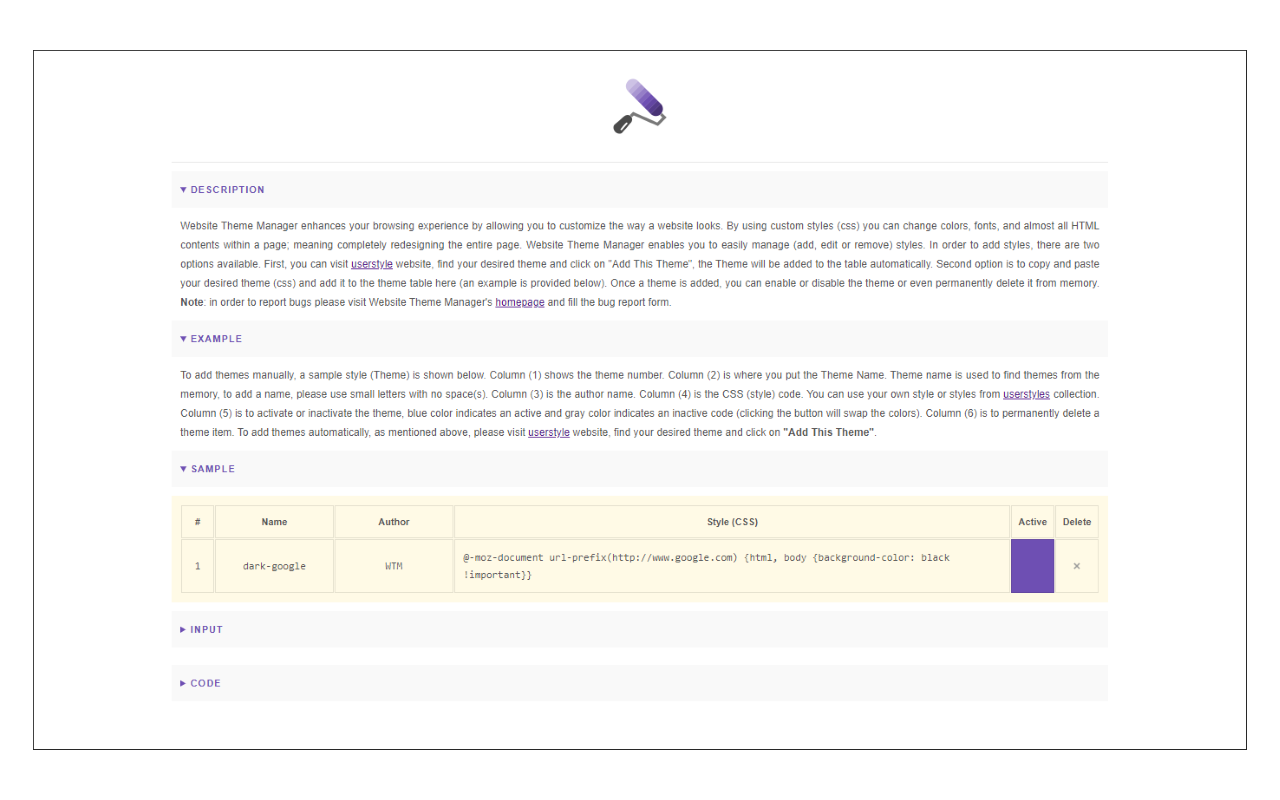 Website Theme Manager - 截图 1