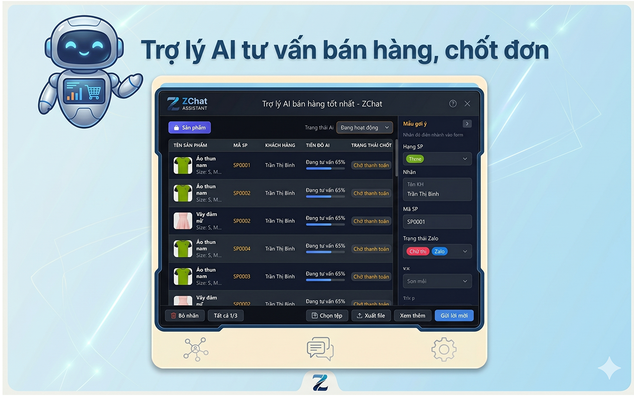 ZChat CRM Assistant - Tiện ích Zalo - 截图 2