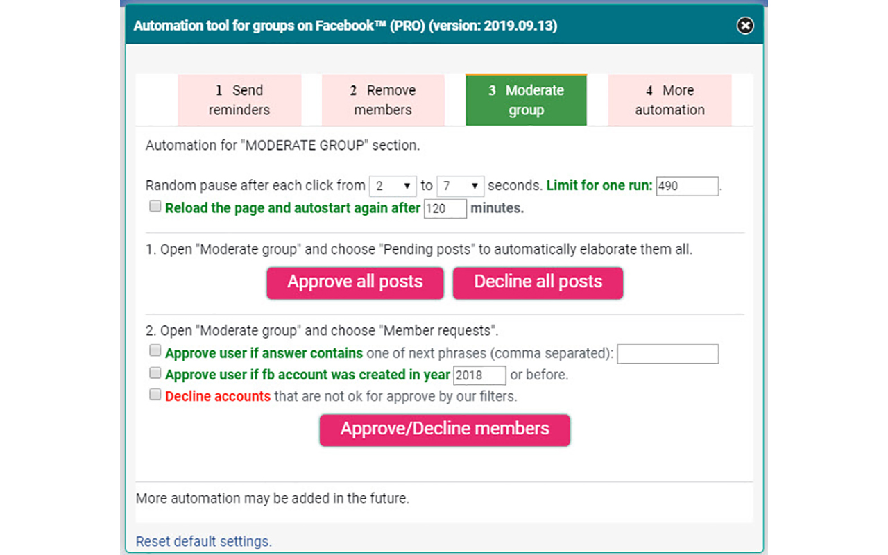 Automation tool for groups on Facebook™ - 截图 2