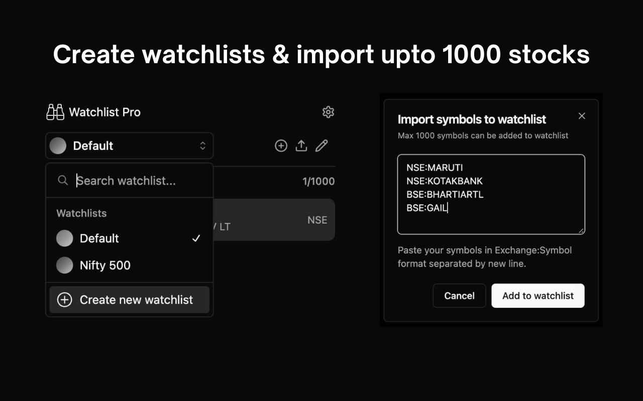 Watchlist Pro for Zerodha Kite - 截图 2