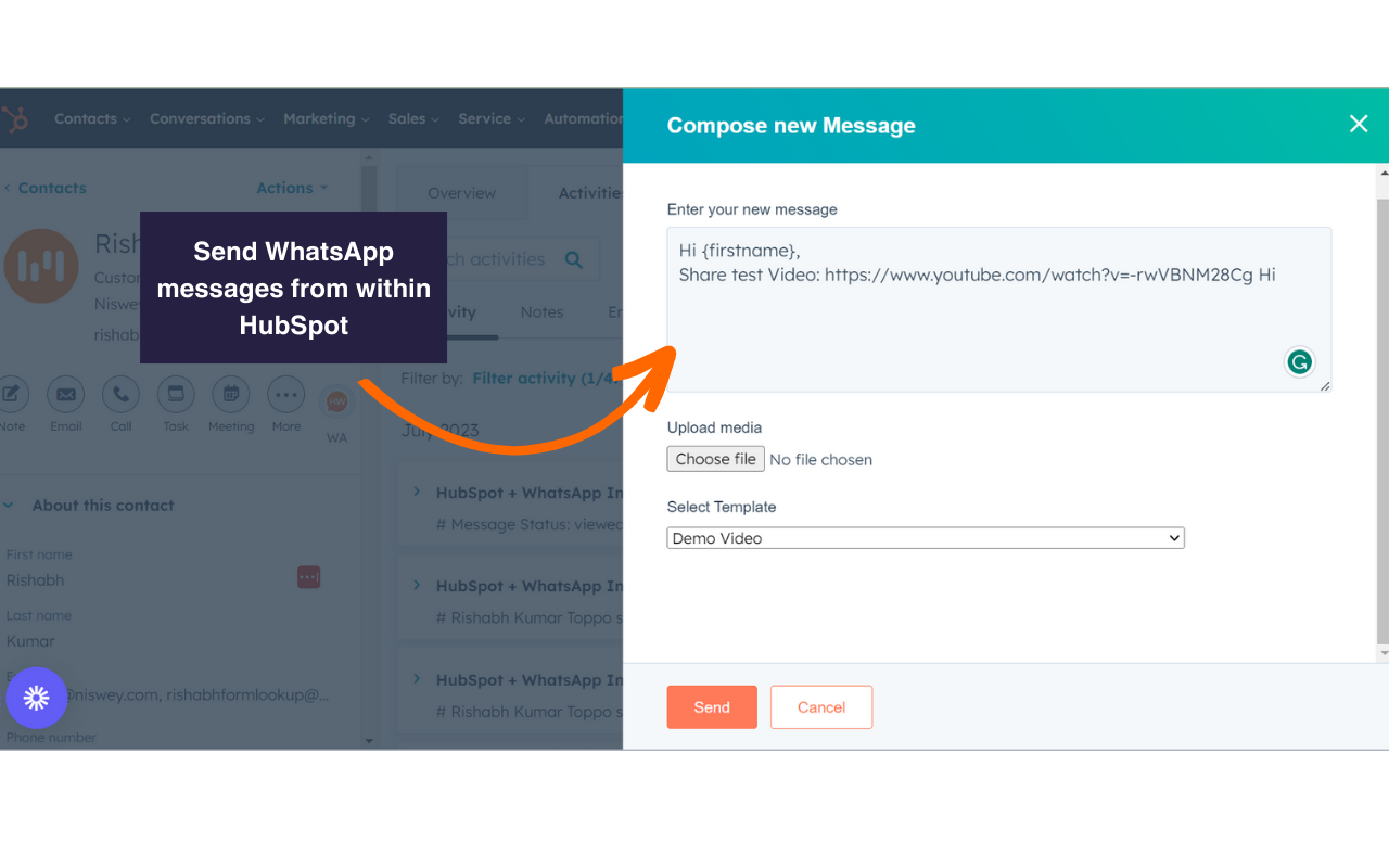 WhatsApp HubSpot Connect - 截图 1