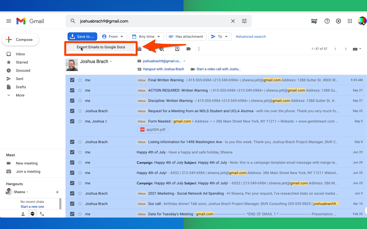 Export Emails to Docs - 截图 5