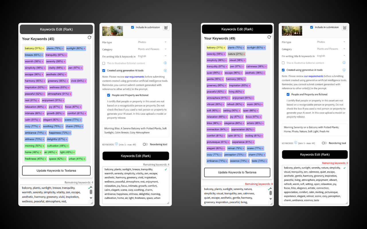 AGKeywords - Title + Keywords for Adobe Stock - 截图 1