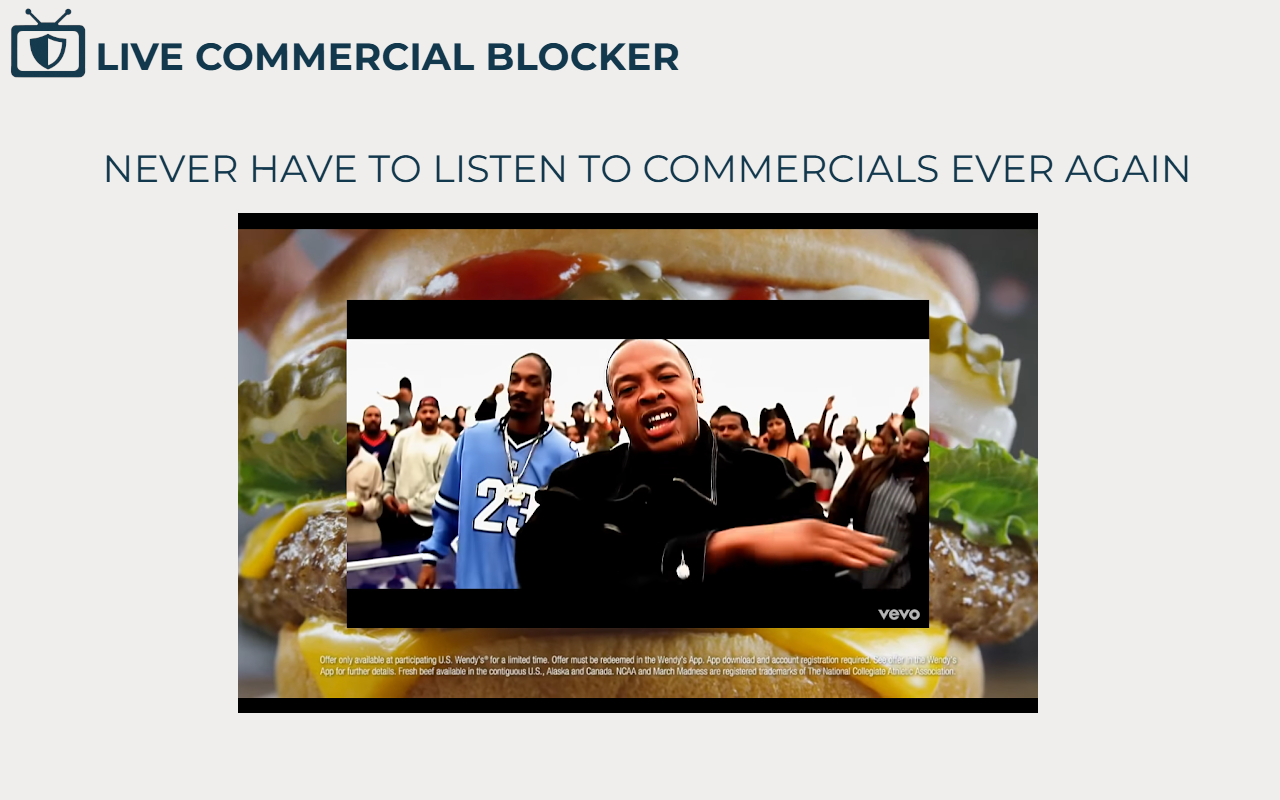 Live Commercial Blocker - Auto Play YouTube and Spotify Over Commercials - 截图 1