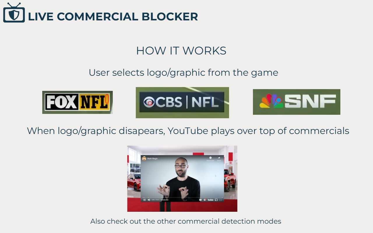 Live Commercial Blocker - Auto Play YouTube and Spotify Over Commercials - 截图 2