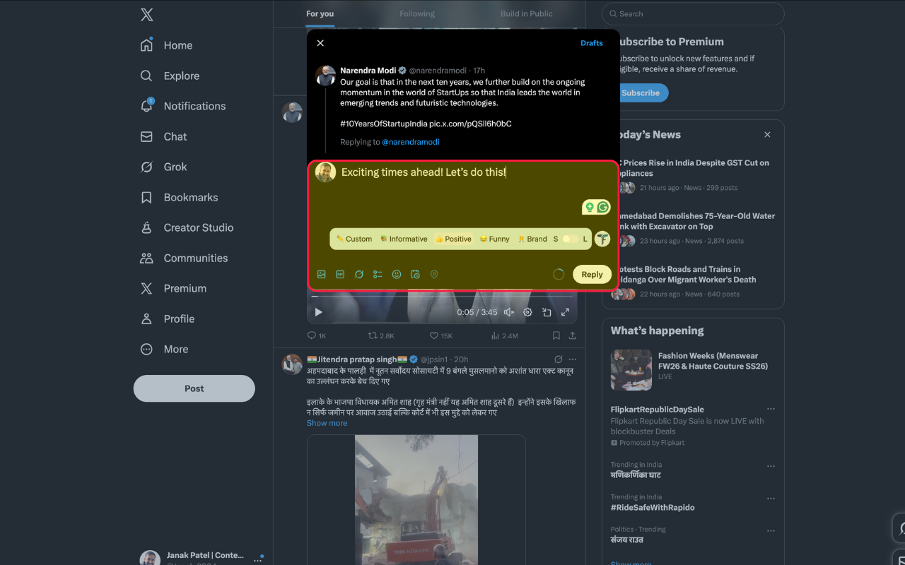 TweeFeed - AI Reply & DM Generator for X, LinkedIn, Instagram - 截图 4