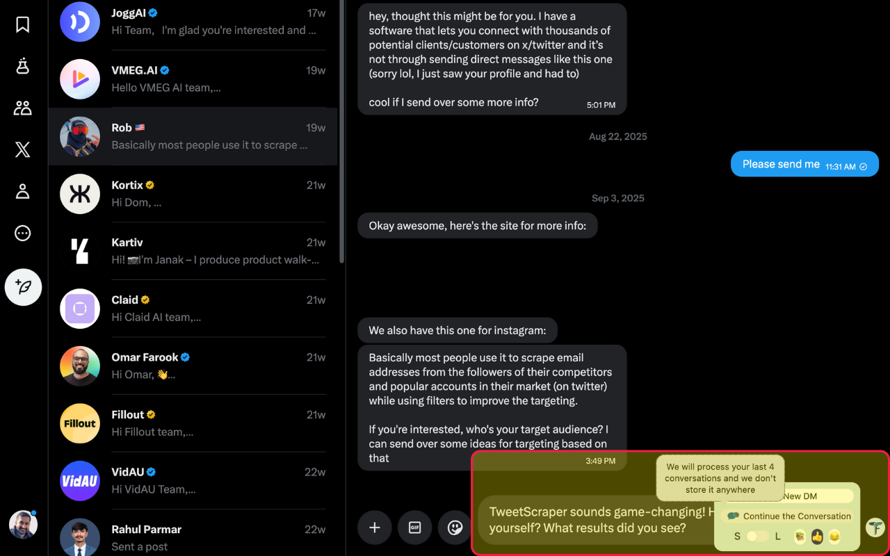 TweeFeed - AI Reply & DM Generator for X, LinkedIn, Instagram - 截图 5