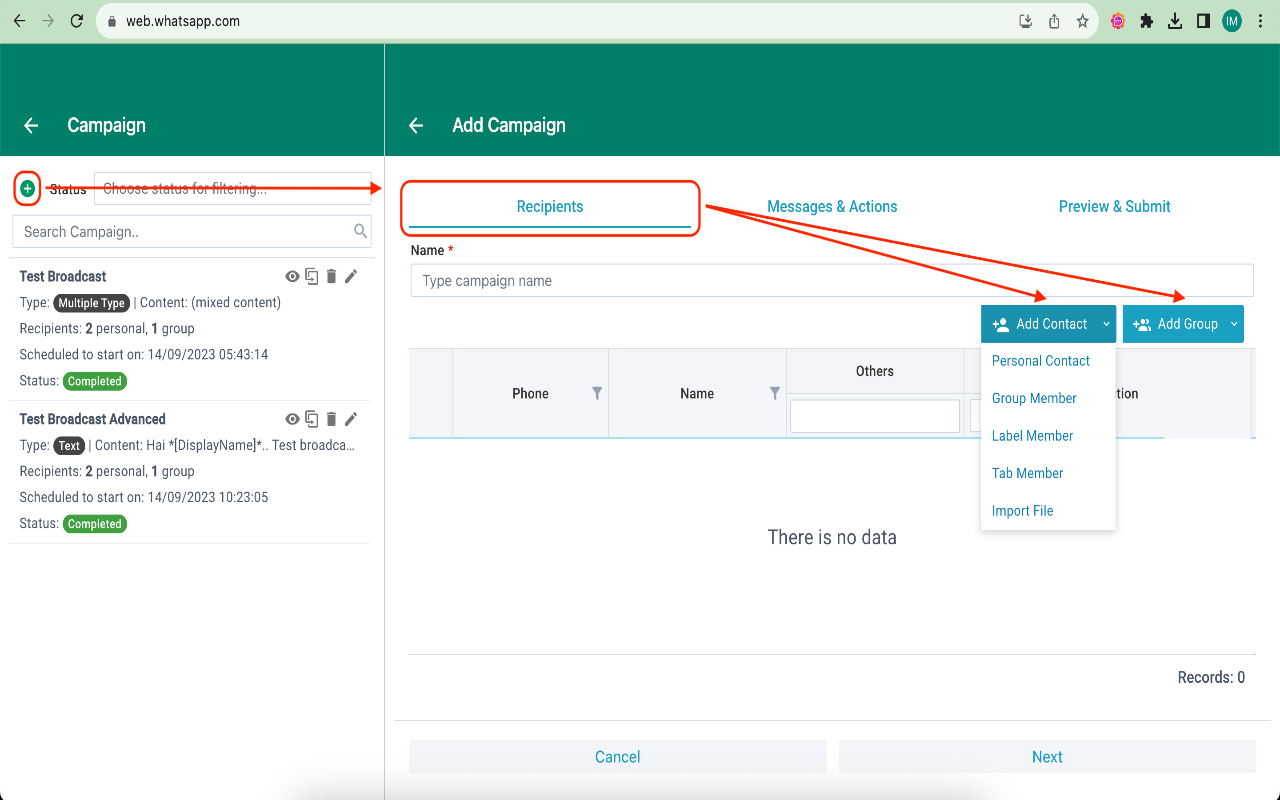 WA Gear - WhatsApp Campaign and CRM - 截图 1